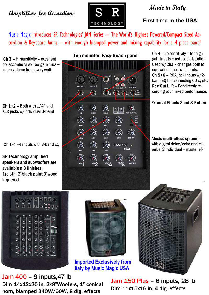 Accordion Amplifiers by Music Magic USA